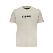 Bedrukt Logo T-Shirt Losse Pasvorm Napapijri , White , Heren