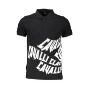 Elegant Zwart Polo Shirt Cavalli Class , Black , Heren