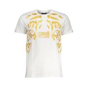 Print Logo Korte Mouw Katoenen T-Shirt Cavalli Class , White , Heren