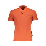 Oranje Katoenen Poloshirt met Logo Napapijri , Orange , Heren