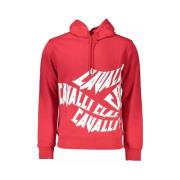 Elegant Roze Hoodie met Logoprint Cavalli Class , Red , Heren