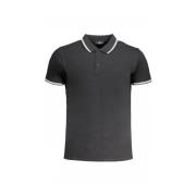 Zwart Katoenen Poloshirt met Borduursel Cavalli Class , Black , Heren