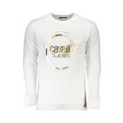 Geborsteld Ronde Hals Sweatshirt met Logo Print Cavalli Class , White ...