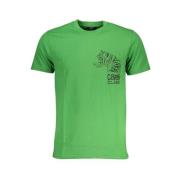 Groen Katoen Logo Print T-Shirt Cavalli Class , Green , Heren