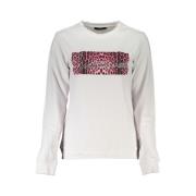 Geborstelde Sweatshirt met Logo Print Cavalli Class , White , Dames