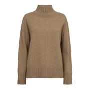 Cashmere Highneck Gebreide Trui MOS Mosh , Brown , Dames