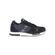 Blauw Contrast Lace-Up Sports Sneakers Blauer , Blue , Heren