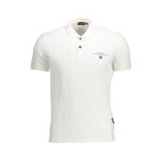 Elegant wit geborduurd poloshirt Napapijri , White , Heren