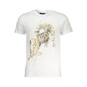 Korte Mouw Logo Print T-shirt Cavalli Class , White , Heren