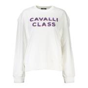 Stijlvolle witte bedrukte trui Cavalli Class , White , Dames