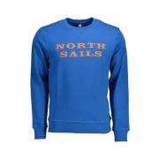 Blauw Katoen Logo Sweatshirt North Sails , Blue , Heren