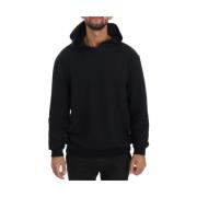 Zwarte Katoenen Hoodie Sport Vrijetijdstrui Daniele Alessandrini , Bla...