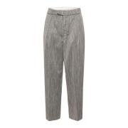 Cropped Mist Grey Melange Broek Saint Tropez , Gray , Dames