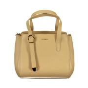 Beige Leren Handtas met Verstelbare Schouderband Coccinelle , Beige , ...