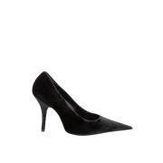 Elegante Zwarte Fluweel Pumps Balenciaga , Black , Dames