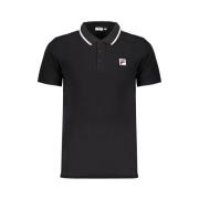 Zwart katoenen poloshirt met korte mouwen Fila , Black , Heren