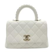 Pre-owned Leather chanel-bags Chanel Vintage , White , Dames