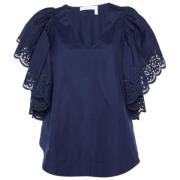 Pre-owned Cotton tops Chloé Pre-owned , Blue , Dames