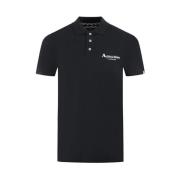 Klassieke Katoenen Polo met Contrasterend Logo Aquascutum , Black , He...