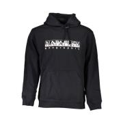 Zwart fleece sweatshirt met capuchon Napapijri , Black , Heren