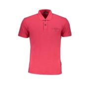 Rosa Katoenen Polo Shirt met Print Napapijri , Pink , Heren