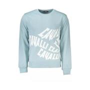 Elegant Comfort Sweatshirt met Ronde Hals Cavalli Class , Blue , Heren