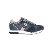 Sportieve Polyester Sneaker met Contrastdetails Blauer , Blue , Heren