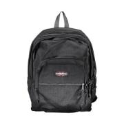 Zwarte Nylon Rugzak met Ritssluitingen Eastpak , Black , Unisex