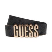 Logo Riem - Zwart PU Leer Guess , Black , Unisex