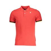 Elegant roze poloshirt met contrastdetails K-Way , Red , Heren