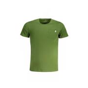 Groen Katoenen T-shirt met Zak K-Way , Green , Heren