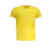 Geel Katoenen T-shirt met Contrastdetails K-Way , Yellow , Heren