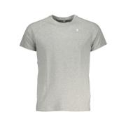 Grijze Katoenen Logo T-Shirt K-Way , Gray , Heren