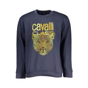 Elegant Blauw Fleece Sweatshirt Cavalli Class , Blue , Heren