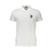 Elegante witte geborduurde poloshirt Cavalli Class , White , Heren