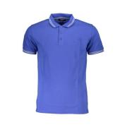 Blauw Katoenen Poloshirt met Borduurwerk Cavalli Class , Blue , Heren