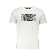 Wit Katoenen Bedrukt Logo T-Shirt Cavalli Class , White , Heren