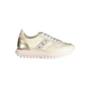 Beige Polyester Sneaker met Contrastdetails Blauer , Beige , Heren