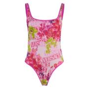 Bloemen Omkeerbare Badpak Versace , Pink , Dames