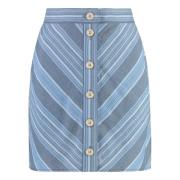 Gestreepte Knoopsluiting Linnen Rok See by Chloé , Blue , Dames