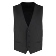 Wollen vest met voorzakken Z Zegna , Black , Heren