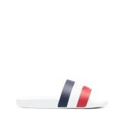 Witte Basile Slides Schoenen Moncler , White , Heren