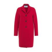 Rode Enkellange Wollen Jas Aw24 Harris Wharf London , Red , Dames