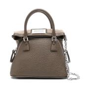 Bruin Leren Korrelige Textuur Tas Maison Margiela , Brown , Dames