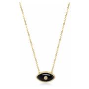 Womens Black Enamel Evil Eye Necklace Nialaya , Yellow , Dames