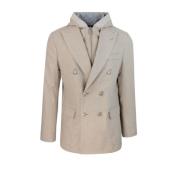 Hooded Jacket met volledige rits Eleventy , Beige , Heren