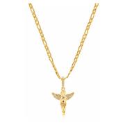 Womens Gold Angel Necklace Nialaya , Yellow , Dames