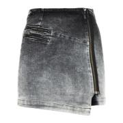 Grijze Denim Biker Rok Outlet Prijs Tommy Hilfiger , Gray , Dames