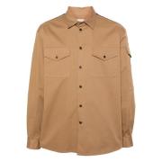 Bruin Logo Katoenen Shirt Italië Alexander McQueen , Brown , Heren