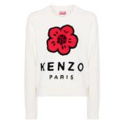 Witte Sweater met Boke Flower Grafisch Kenzo , White , Dames